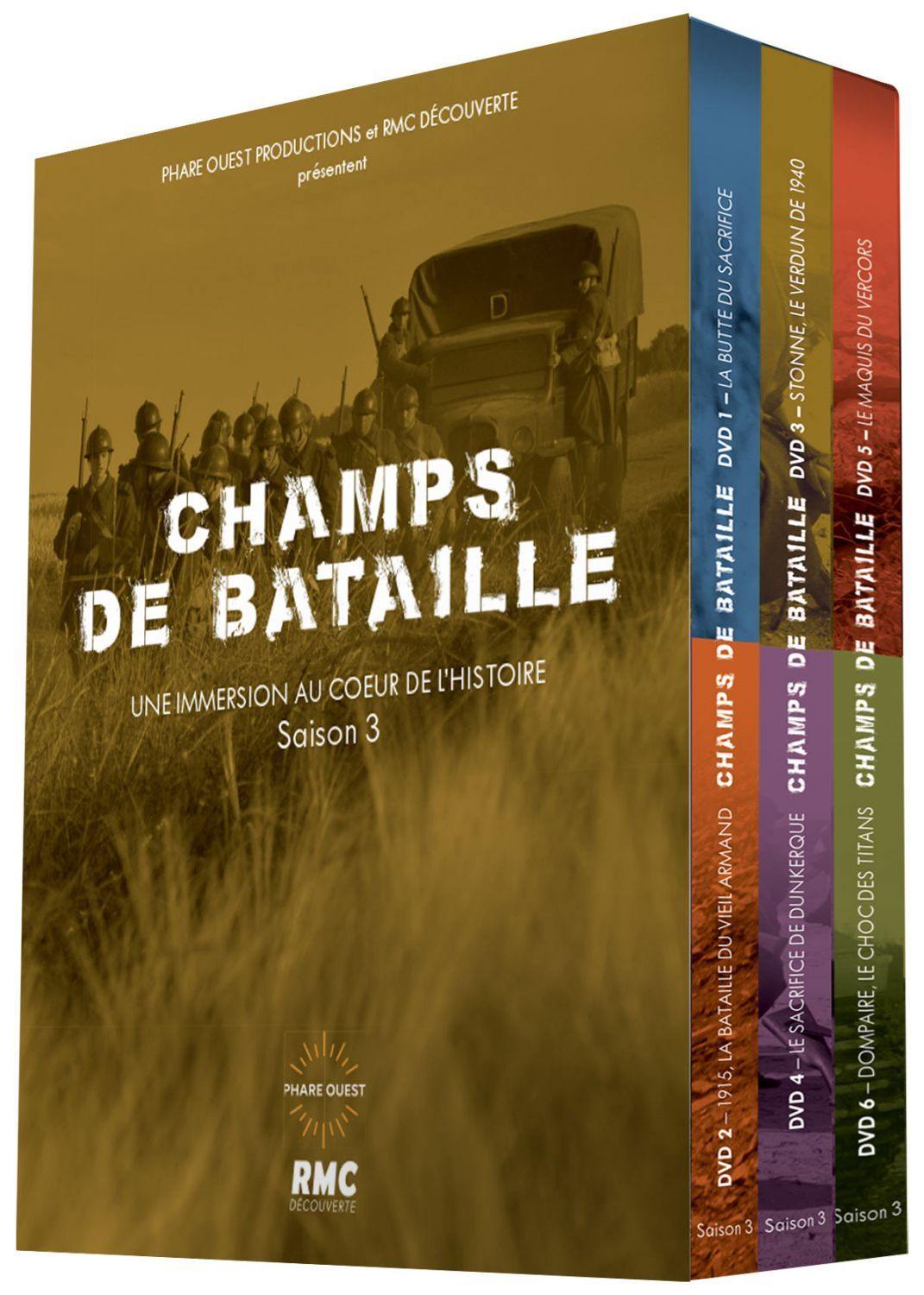 Champs De Bataille, Saison 3 : La Butte Du Sacrifice + Stonne, Le Verdun De 1940 + La Maquis Du Vercors [DVD] - flash vidéo