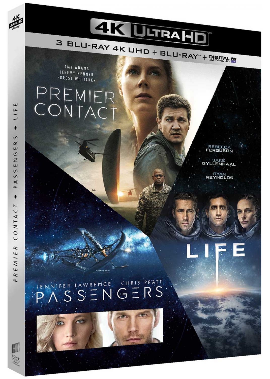 Coffret Science Fiction 3 Films : Premier Contact Passengers Life [Combo Blu-Ray, Blu-Ray 4K]