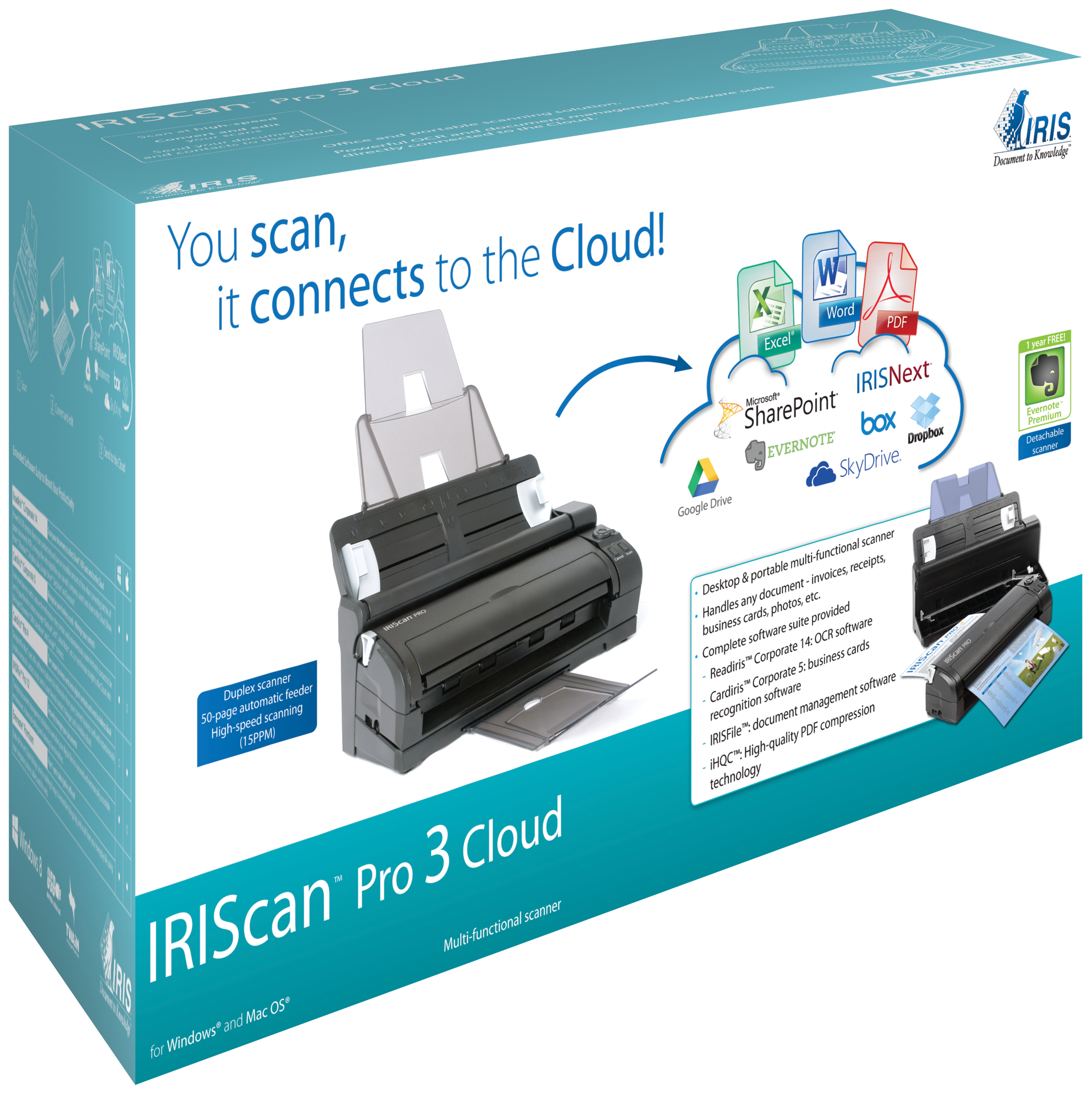 IRISCan Pro 3 Cloud Scanner multifonctions de bureau - flash vidéo