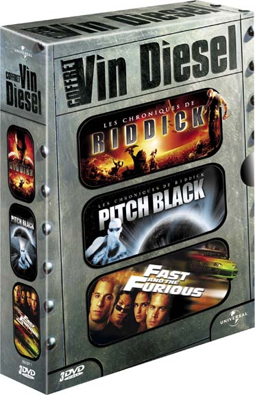 Coffret Vin Diesel : Les Chroniques De Riddick / Fast And Furious / Pitch Black [DVD] - flash vidéo