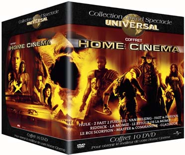 Coffret Home Cinema : Hulk / 2 Fast 2 Furious / Van Helsing / Fast And Furious / Les Chroniques De Riddick / La Momie / [DVD] - flash vidéo