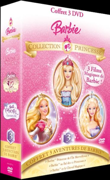 Coffret Barbie Princesse : Barbie Princesse De L'île Merveilleuse Barbie Au Bal Des 12 Princesses... [DVD] - flash vidéo