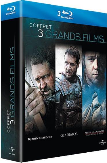 Russell Crowe - 3 grands films : Robin des Bois + Gladiator + Master and Commander [Blu-ray] - flash vidéo