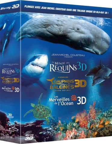 Le Monde des requins 3D + Le monde des dauphins et des baleines, nomades des mers 3D + Les merveilles de l'Océan 3D - Coffret [Blu-ray 3D] - flash vidéo