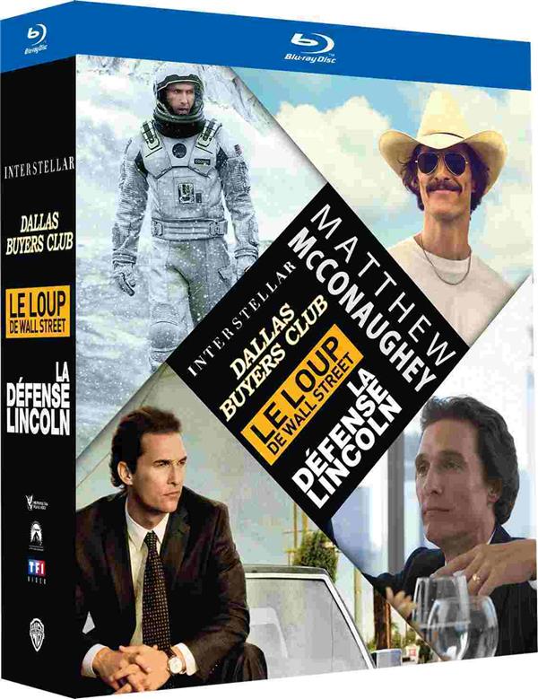 Matthew McConaughey: Interstellar + Dallas Buyers Club + Le loup de Wall Street + La défense Lincoln [Blu-ray] - flash vidéo
