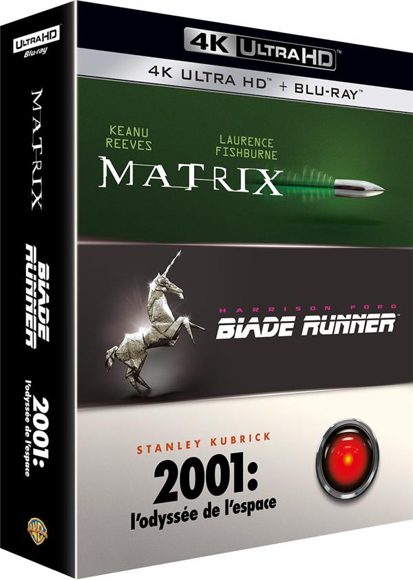 Coffret 3 films : Matrix + Blade Runner + 2001 : l'odyssée de l'espace [4K Ultra HD]