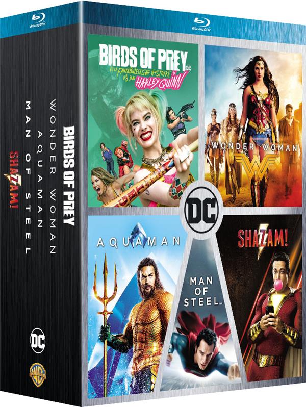 DC Universe - Coffret 5 films : Birds of Prey et la fantabuleuse histoire de Harley Quinn + Shazam! + Aquaman + Wonder Woman + Man of Steel [Blu-ray]