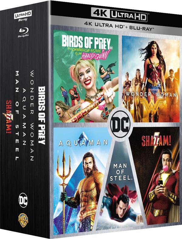 DC Universe - Coffret 5 films : Birds of Prey et la fantabuleuse histoire de Harley Quinn + Shazam! + Aquaman + Wonder Woman + Man of Steel [4K Ultra HD]