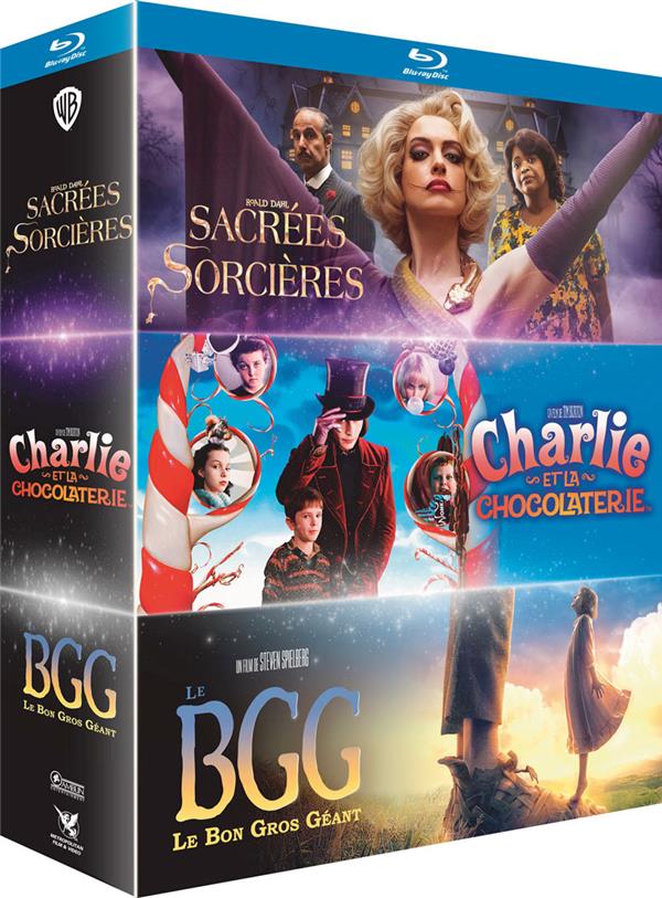 Sacrées sorcières + Charlie et la chocolaterie + Le Bon Gros Géant [Blu-ray] - flash vidéo