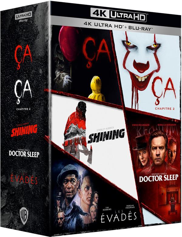 Coffret Stephen King : Les Évadés + ÇA + Ça - Chapitre 2 + Shining + Doctor Sleep [4K Ultra HD] - flash vidéo