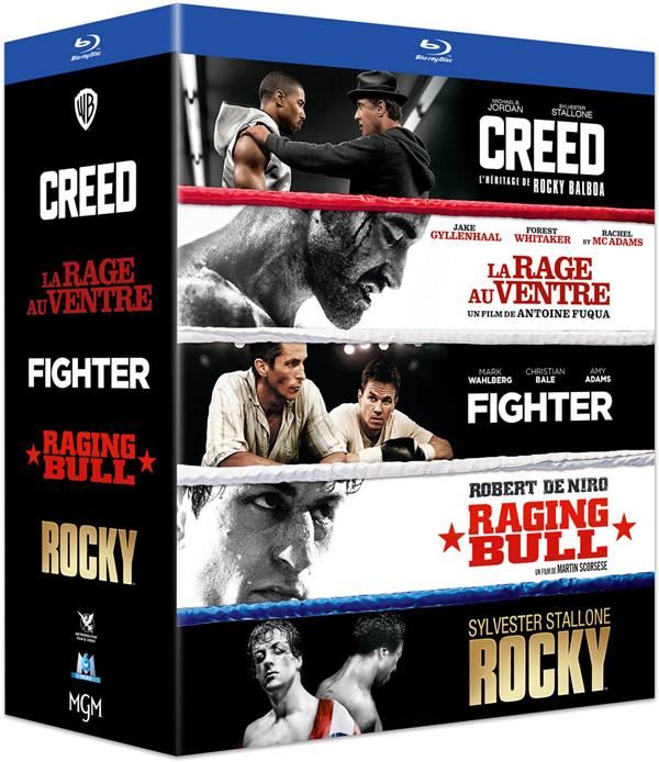 Coffret : Rocky + Creed + Raging Bull + Fighter + La Rage au ventre [Blu-ray] - flash vidéo