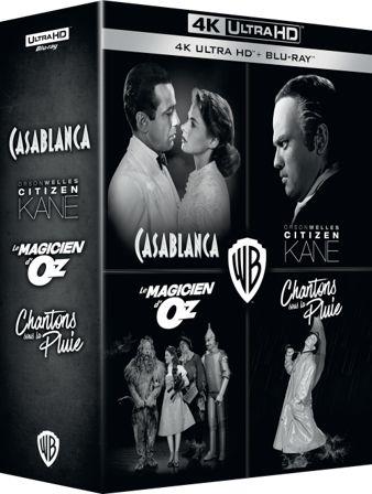 Coffret : Casablanca + Citizen Kane + Le Magicien d'Oz + Chantons sous la pluie [4K Ultra HD] - flash vidéo