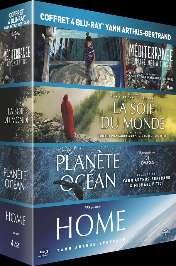Coffret Yann Arthus-Bertrand - Planète Océan + La soif du monde + Home + Méditerranée, notre mer à tous [Blu-ray] - flash vidéo