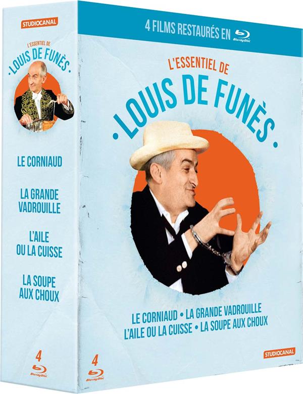 L'Essentiel de Louis de Funès: Le corniaud + La grande vadrouille + L'aile ou la cuisse + La soupe aux choux [Blu-ray] - flash vidéo