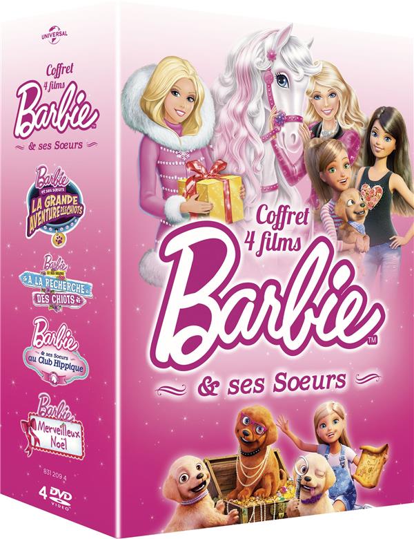 Barbieet ses soeurs - Coffret: Au club hippique + La grande aventure des chiots + À la recherche des chiots + Un merveilleux Noël [DVD] - flash vidéo