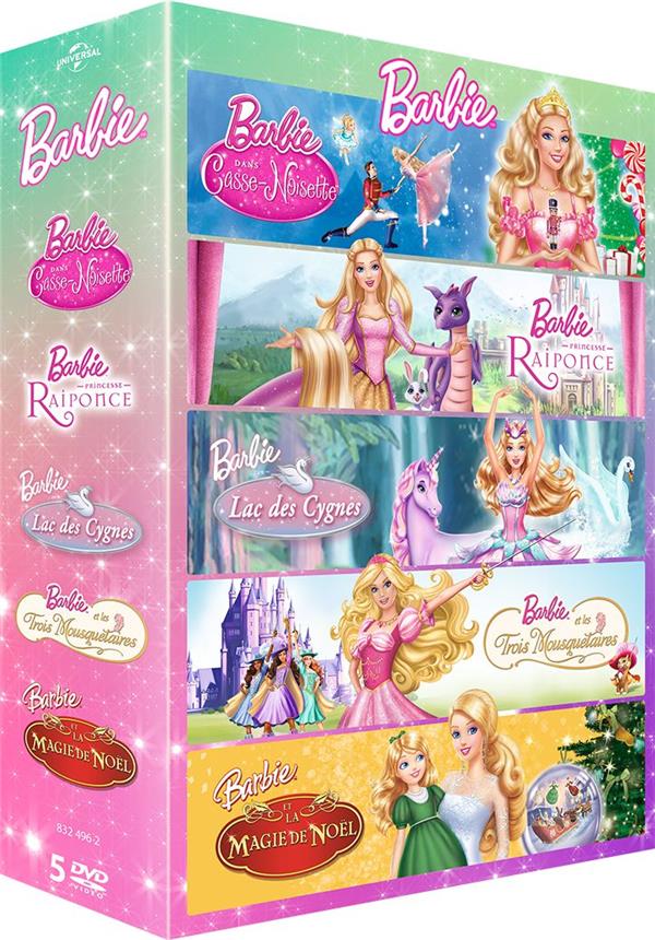 Barbie - Coffret : Casse-Noisette + Raiponce + Le Lac des cygnes + Les Trois Mousquetaires + La Magie de Noël [DVD]
