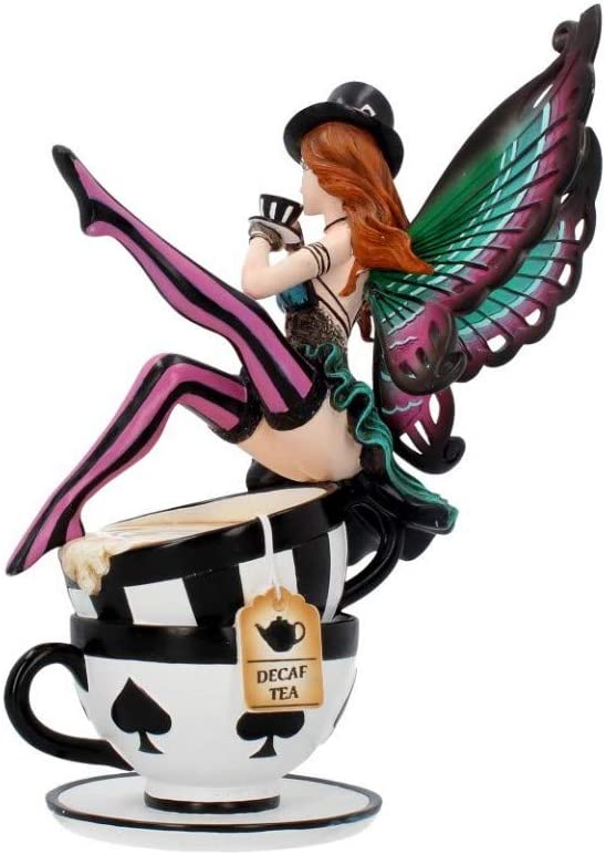 Wonderland Fairy - Figurine de fée chapelier fou avec tasse de thé 16cm - flash vidéo