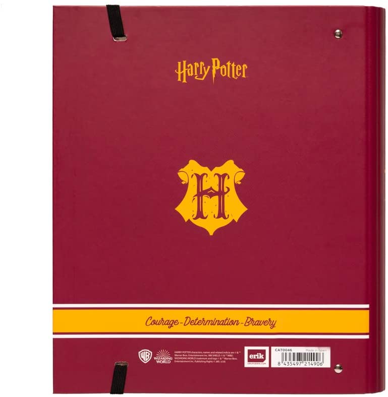 Harry Potter - Classeur Premium à 4 anneaux avec élastique Gryffondor