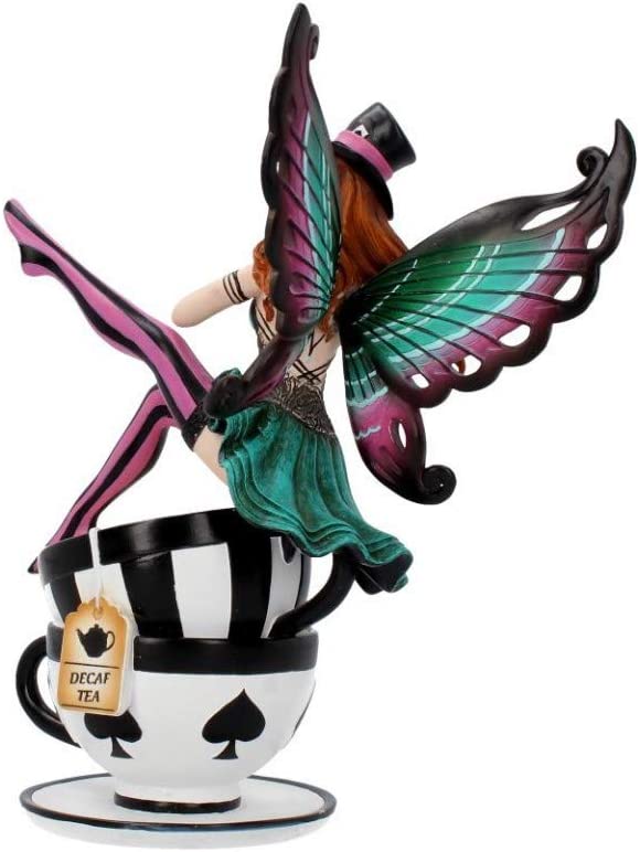 Wonderland Fairy - Figurine de fée chapelier fou avec tasse de thé 16cm - flash vidéo