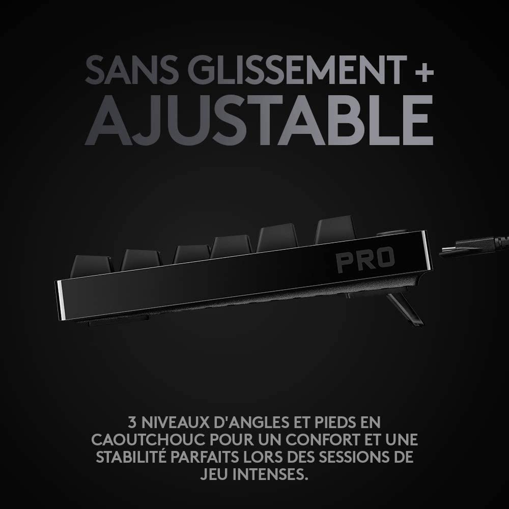 Logitech - G Pro Gaming KB Clicky Switches - Câble + Sans-Fil - Azerty FR - flash vidéo