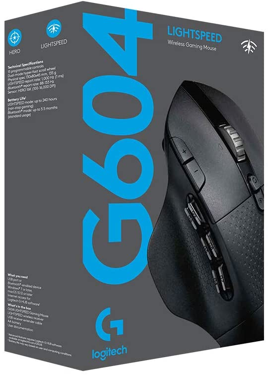 Logitech Souris de jeu sans fil G604 Lightspeed Noire - flash vidéo