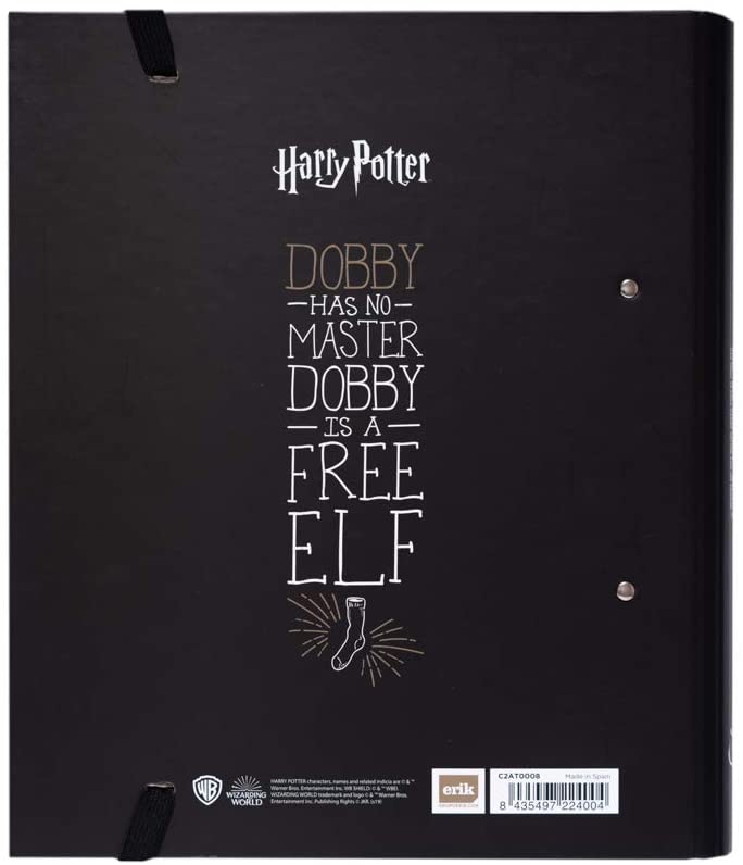 Harry Potter - Classeur Premium à 2 anneaux avec élastique Dobby