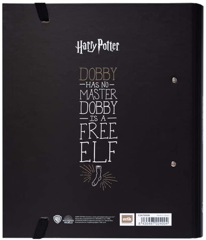 Harry Potter - Classeur Premium à 2 anneaux avec élastique Dobby - flash vidéo