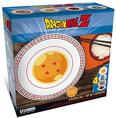 Dragon Ball - Emblèmes Ensemble de 4 Assiettes - flash vidéo