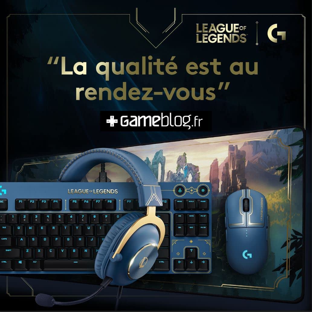 Logitech Clavier mécanique de jeu G PRO TKL sans pavé numérique Lightspeed RGB Edition League of Legends avec commutateurs GX Brown Tactile - Azerty FR - flash vidéo