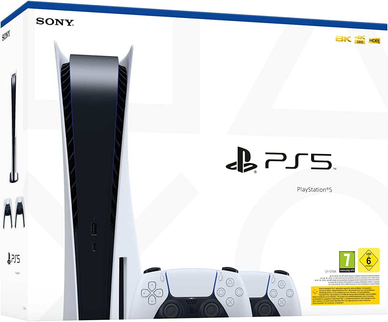 PlayStation 5 Blanche + 2 manettes PS5 DualSense (Blanche) - flash vidéo