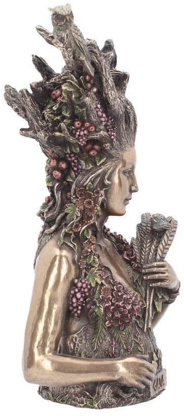 Mother Earth - Buste couleur bronze de la Terre Mère Gaia 26cm