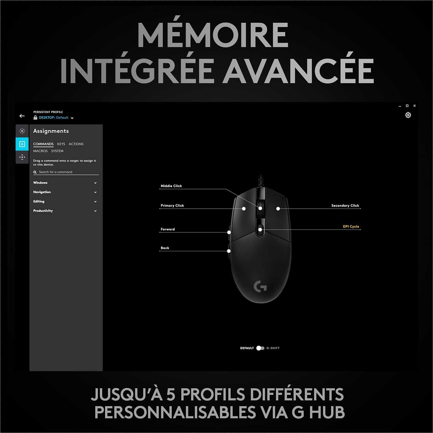 Logitech Souris de jeu PRO HERO Noire - flash vidéo