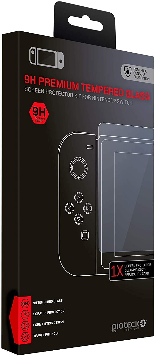 Gioteck - Kit de protection d'écran en verre trempé premium 9H pour Nintendo Switch