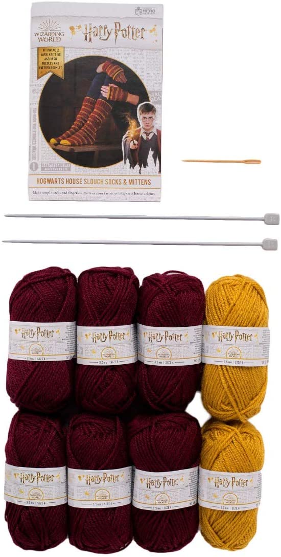 Harry Potter - Kit de tricot pour moufles et chaussettes hautes Gryffondor - flash vidéo