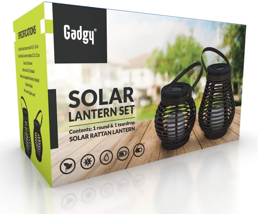 Lanterne solaire en rotin 2 pc - flash vidéo
