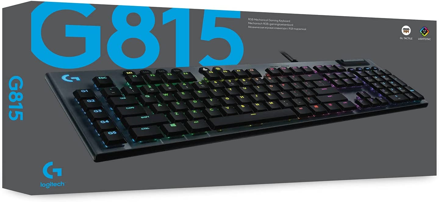 Logitech Clavier mécanique de jeu Lightsync RGB avec GL tactile G815 Carbon - Azerty FR - flash vidéo