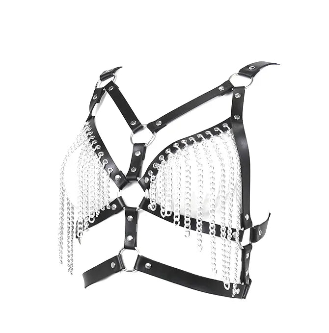 Harnais Bdsm Ajustable avec Chaînette - flash vidéo