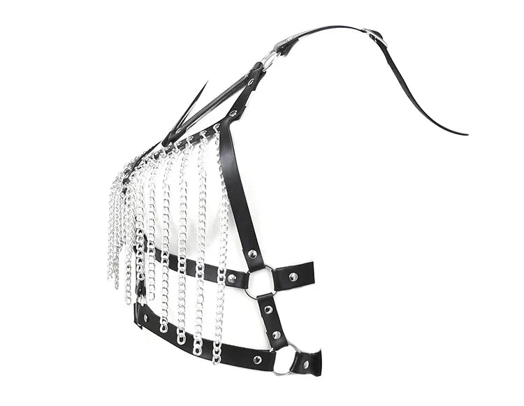 Harnais Bdsm Ajustable avec Chaînette - flash vidéo