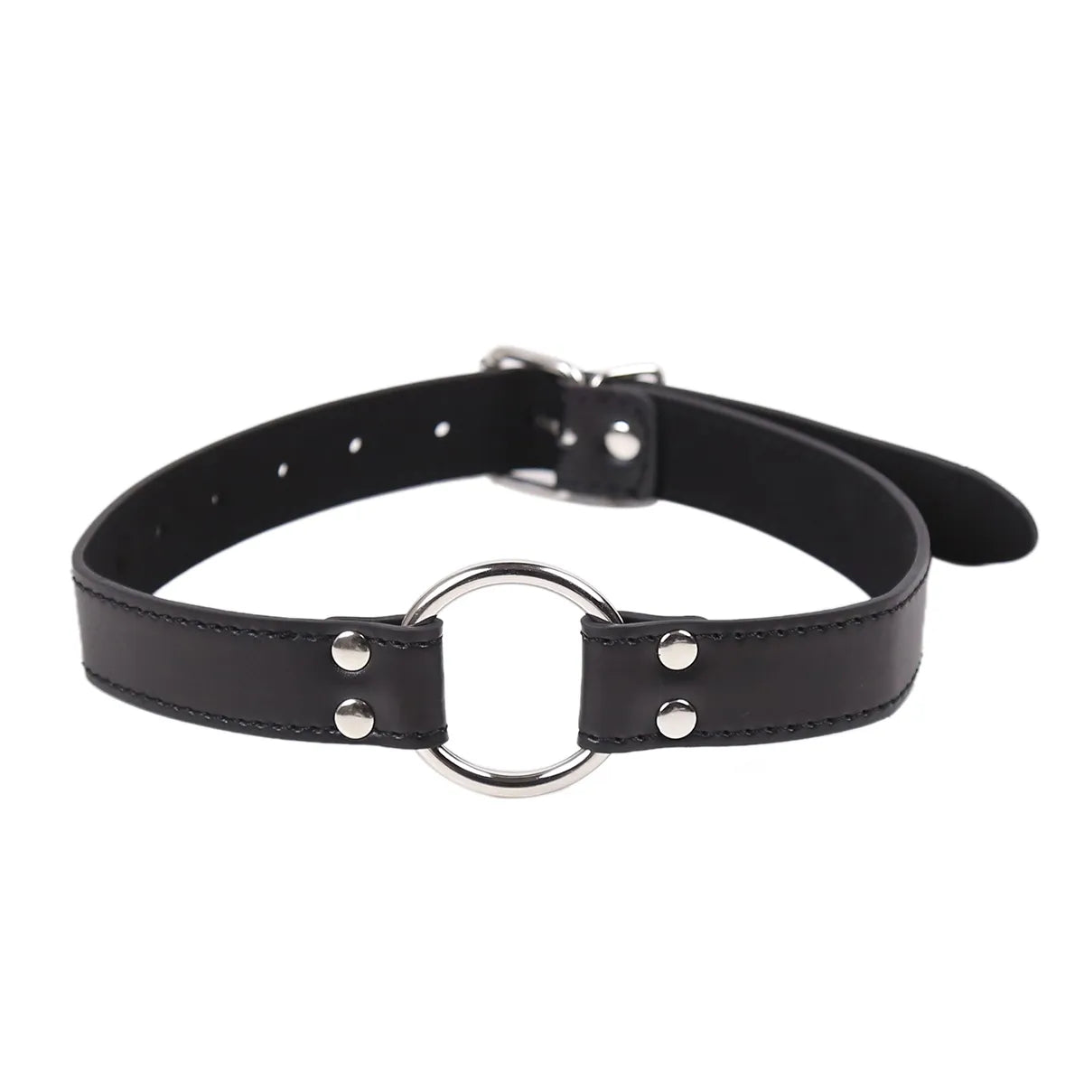 Bâillon anneau noir en PVC - flash vidéo