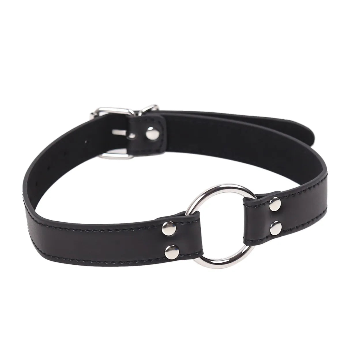 Bâillon anneau noir en PVC - flash vidéo