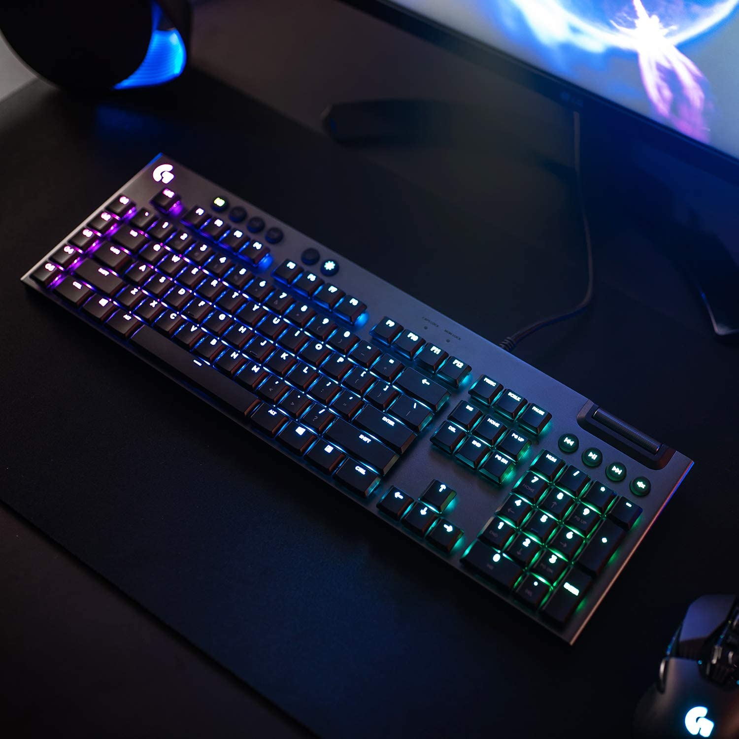Logitech Clavier mécanique de jeu Lightsync RGB avec GL tactile G815 Carbon - Azerty FR - flash vidéo