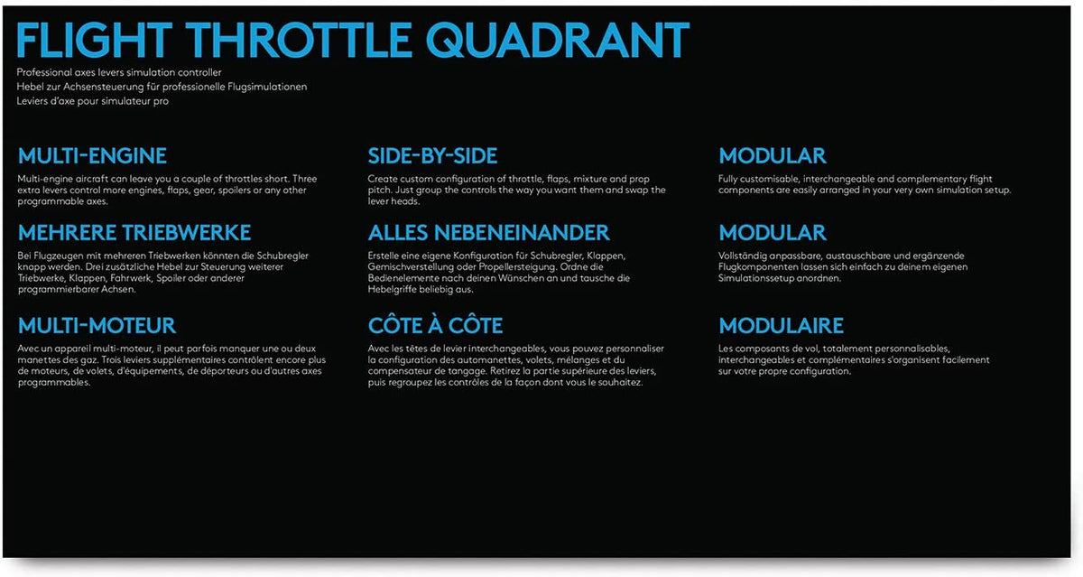 Logitech Bloc de manettes des gaz Pro Flight G Saitek