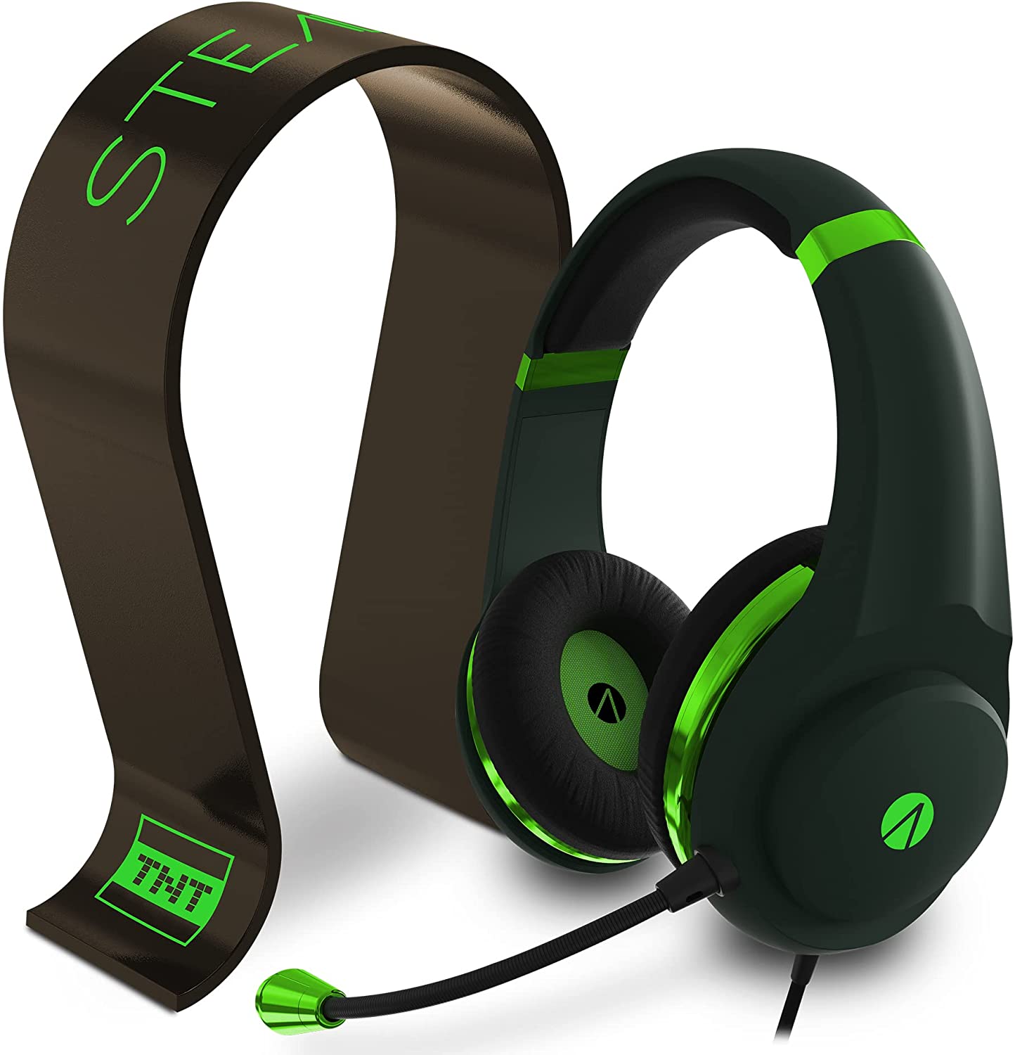 Stealth - Casque de jeu filaire XP-Cube Vert et Brun avec support de casque pour PS4, Xbox One, Switch, PC et Mobile - flash vidéo