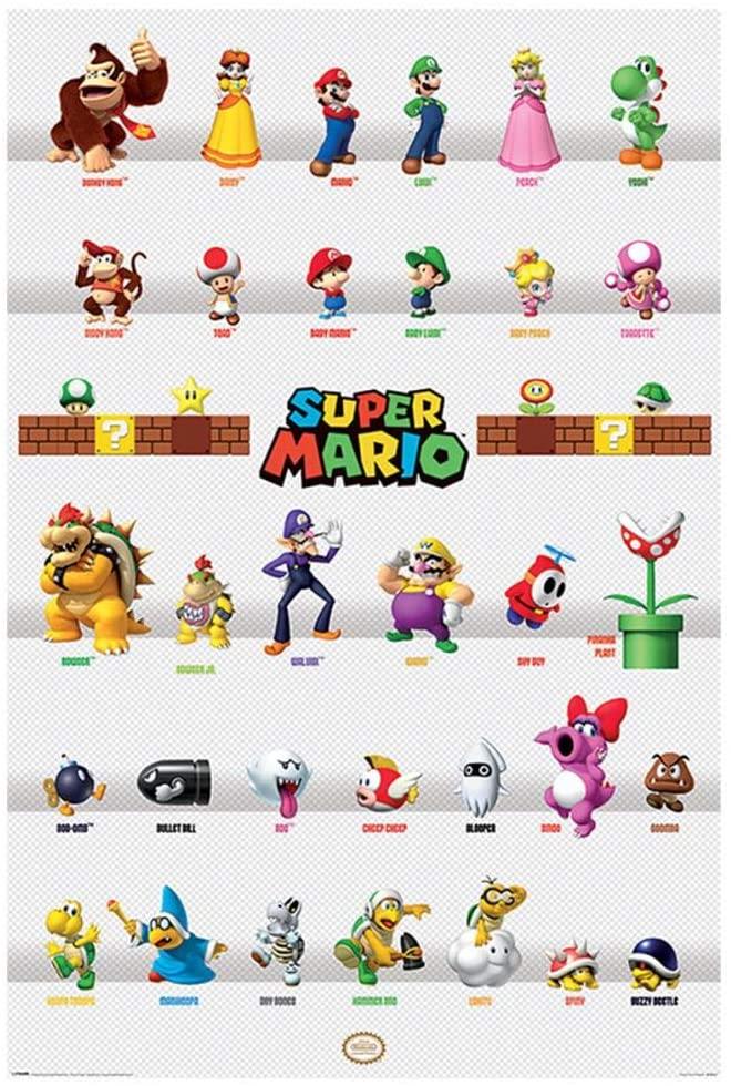 Super Mario Character Parade - Maxi Poster - flash vidéo