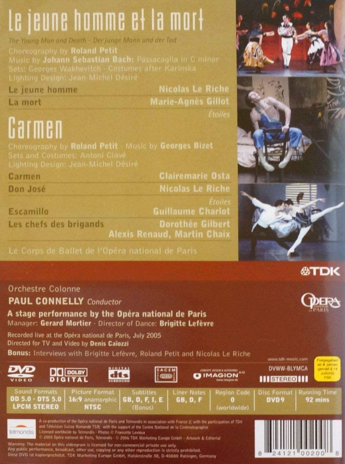 Bach : Le Jeune Homme Et La Mort-Bizet : Carmen [DVD] - flash vidéo