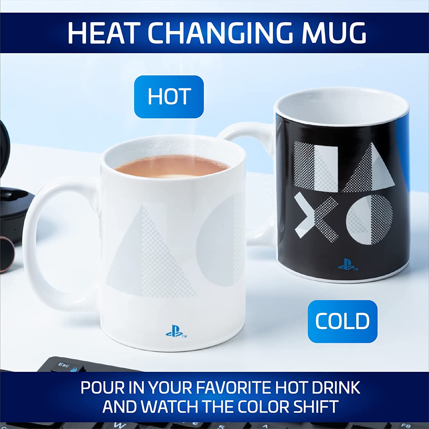 PlayStation - Mug thermoréactif PlayStation 5 - flash vidéo