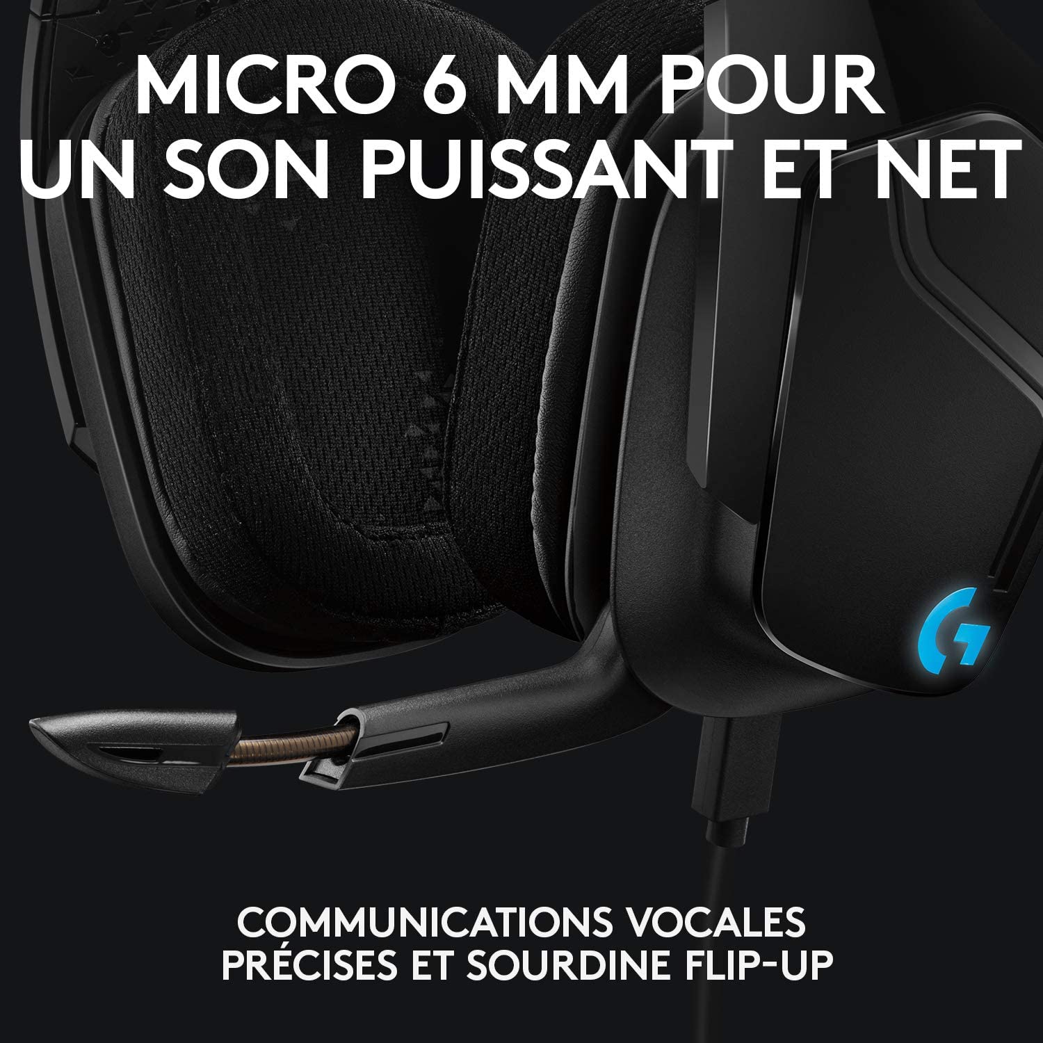 Logitech Casque de jeu Lightsync 7.1 Surround G635 pour PC, PS4, Xbox One et Switch - flash vidéo