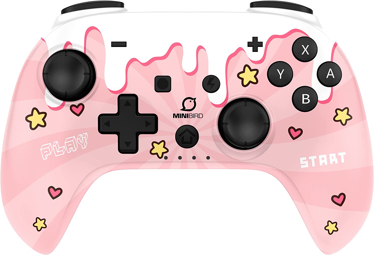 Minibird Pop Top - Manette sans fil Bluetooth "Sweet Pink" pour Nintendo Switch et Switch OLED