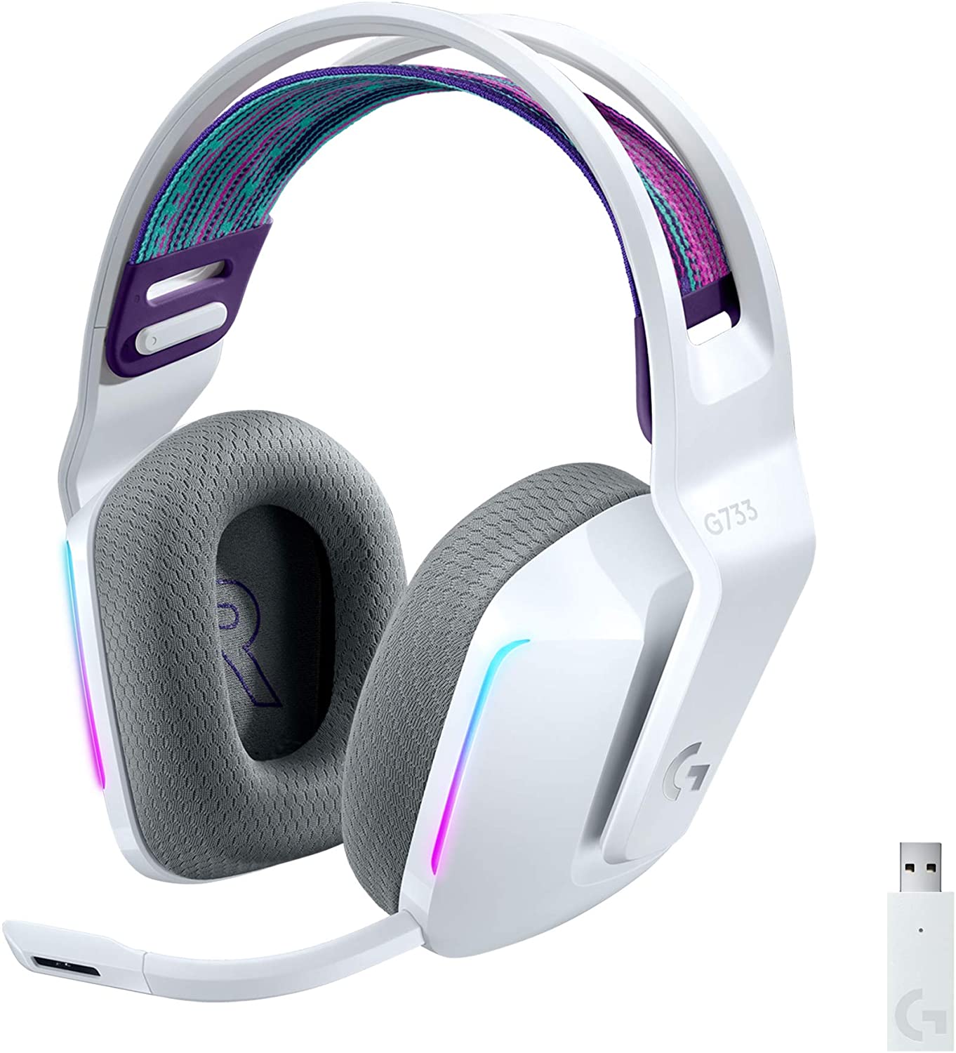 Logitech Casque de jeu sans fil Lightspeed RVB G733 Blanc - flash vidéo