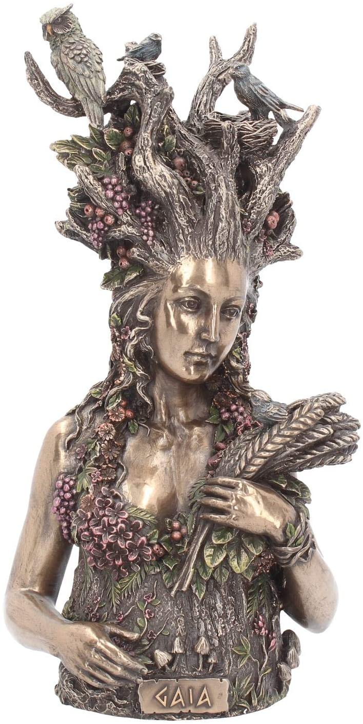 Mother Earth - Buste couleur bronze de la Terre Mère Gaia 26cm